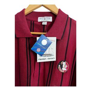 Vintage Striped Polo Shirt Men's L Florida State College University Seminoles